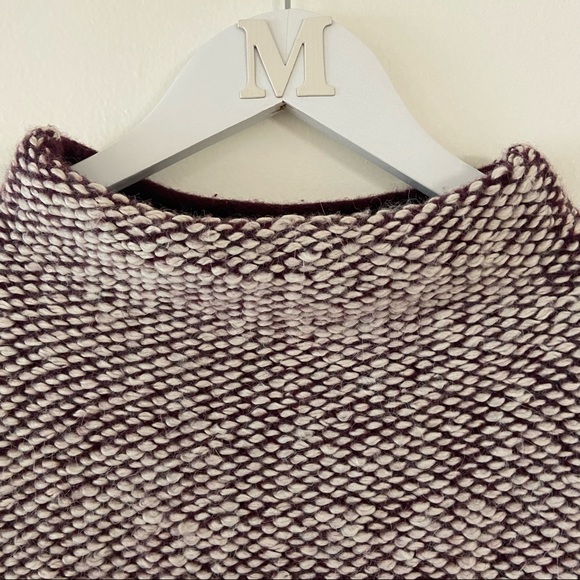 French Connection Sweater Maroon Mock Neck Alpaca Blend Chunky Knit Textured - Picture 3 of 6